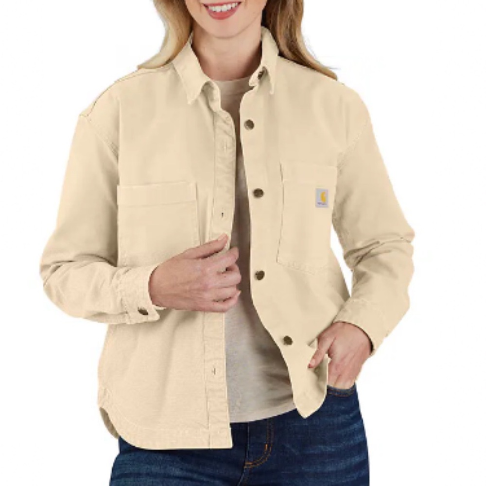 Carhartt Beige Long Sleeve Shacket Shirt